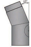 Rauchrohrbogen 22° mit Tür geschliffen Durchmesser 150mm