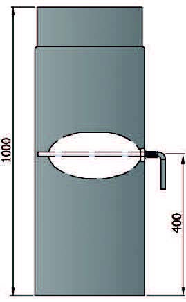 Rauchrohr 1000mm mit L Drosselklappe Durchmesser 150mm