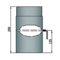 Rauchrohr 250mm mit L Klappe Durchmesser 120mm