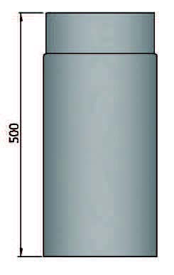Rauchrohr 500mm mit Durchmesser 150mm