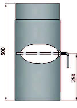 Rauchrohr 500mm mit L Klappe Durchmesser 200mm