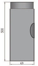 Rauchrohr 500mm mit Tür Durchmesser 130mm