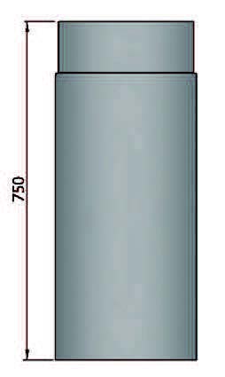 Rauchrohr 750mm mit Durchmesser 125mm