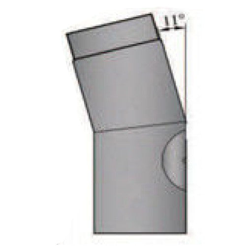 Rauchrohrbogen 11° mit Tür geschliffen Durchmesser 120mm