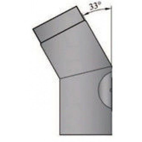 Rauchrohrbogen 33° mit Tür geschliffen  Durchmesser 200mm