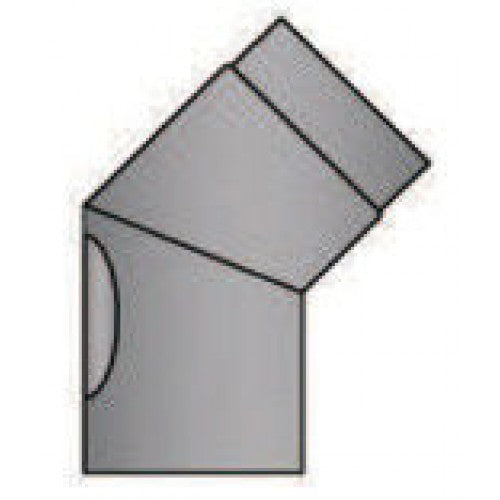 Rauchrohrbogen 45° mit Tür geschliffen Durchmesser 130mm