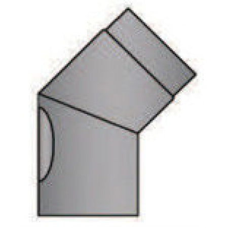 Rauchrohrbogen 45° mit Tür geschliffen Durchmesser 130mm