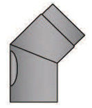 Rauchrohrbogen 45° mit Tür Durchmesser 200mm