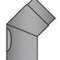 Rauchrohrbogen 45° mit Tür geschliffen Durchmesser 130mm