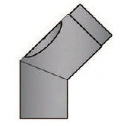 Rauchrohrbogen 45° mit Tür oben geschliffen Durchmesser 130mm