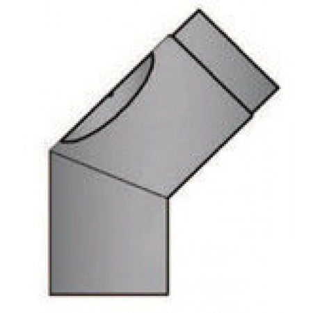Rauchrohrbogen 45° mit Tür oben geschliffen Durchmesser 130mm