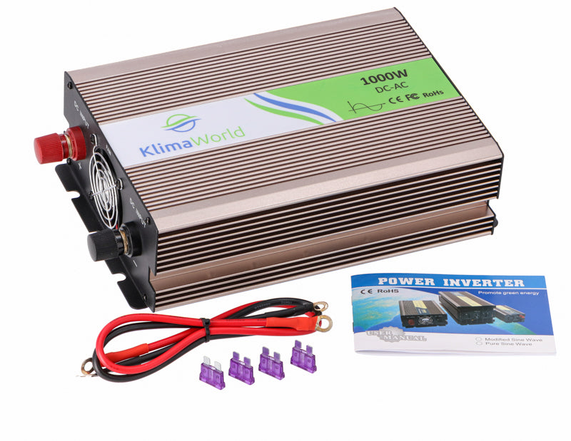 Klimaworld Spannungswandler | REP1000 | DC/AC | 24V auf 220V | 1000 Watt
