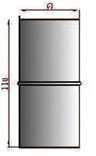 Pelletrauchrohr M/M edelstahl gefärbt Durchmesser 80mm