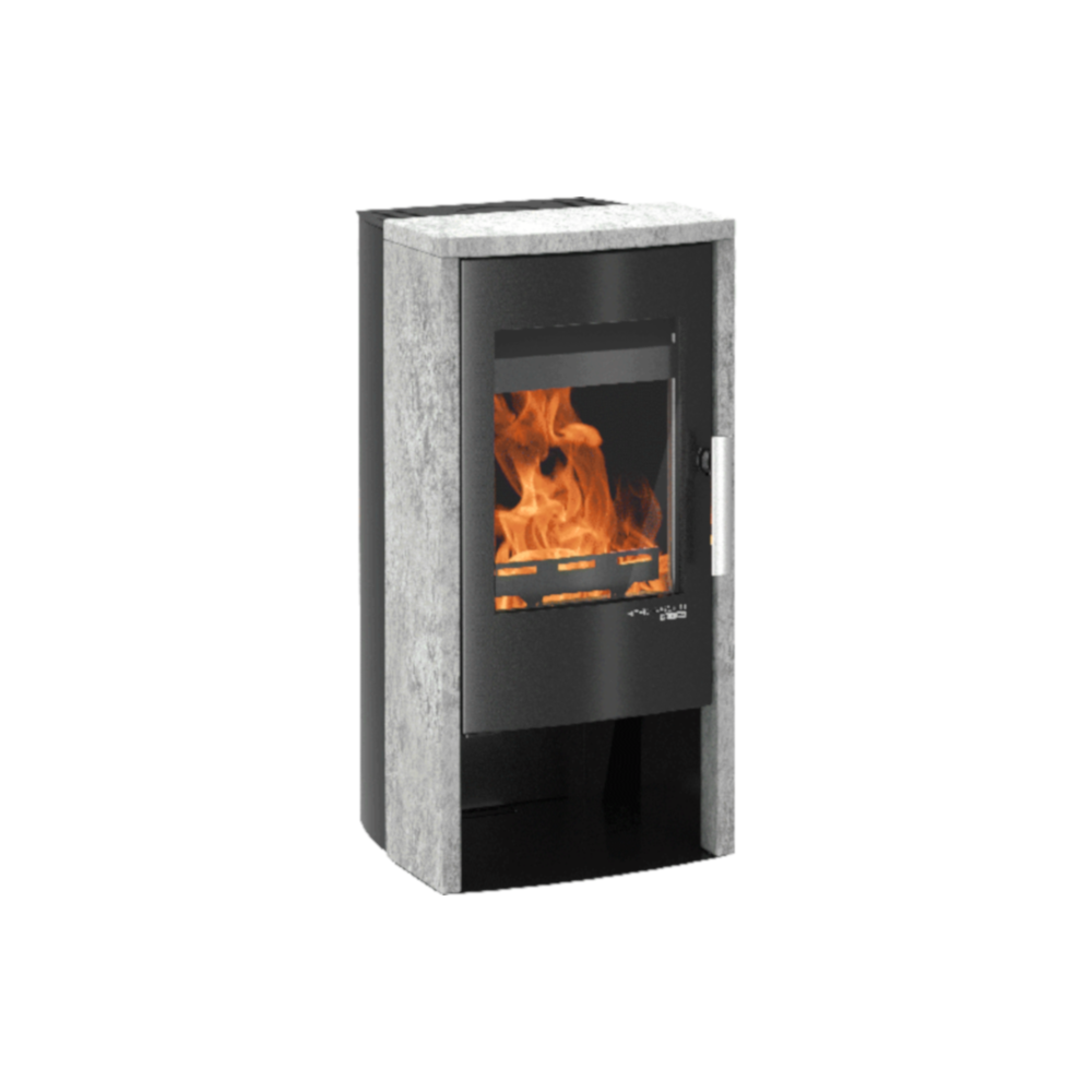 Haas+Sohn | Kaminofen ROSENHEIM easy 297.15 ST - Serpentino, schwarz | 6 kW