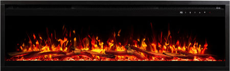 Aflamo Elektrokamin Royal Pro 140 orange mit Kristallen und Holz | Klimaworld.com