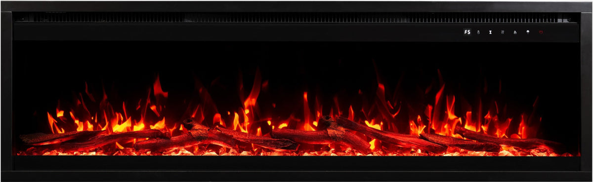 Aflamo Elektrokamin Royal Pro 160 rot mit Kristallen und Holz | Klimaworld.com