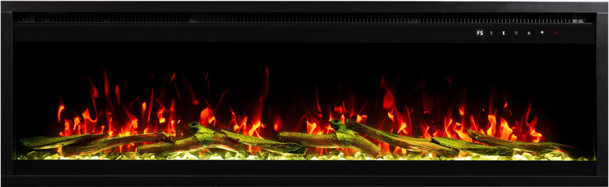 Aflamo Elektrokamin Royal Pro 160 gelb mit Kristallen und Holz | Klimaworld.com