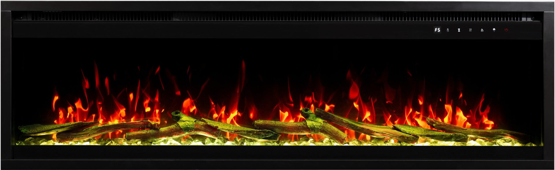 Aflamo Elektrokamin Royal Pro 160 gelb mit Kristallen und Holz | Klimaworld.com
