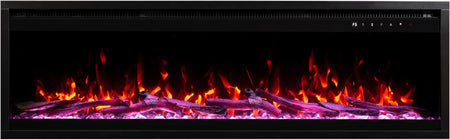 Aflamo Elektrokamin Royal Pro 160 lila mit Kristallen und Holz | Klimaworld.com