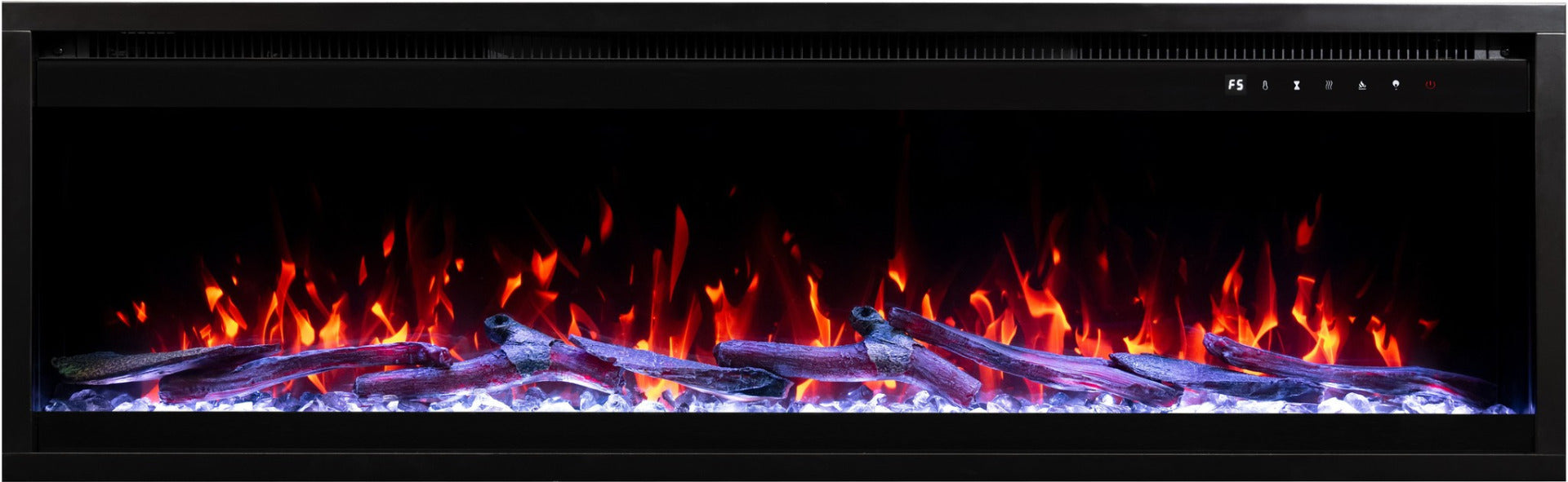 Aflamo Elektrokamin Royal Pro 160 weiss mit Kristallen und Holz | Klimaworld.com