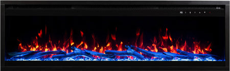 Aflamo Elektrokamin Royal Pro 180 blau mit Kristallen und Holz | Klimaworld.com