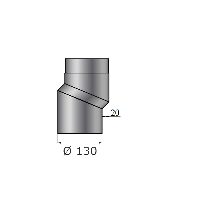 S-Versatzbogen, Ø 130 mm, schwarz | Klimaworld.com