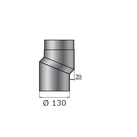S-Versatzbogen, Ø 130 mm, schwarz | Klimaworld.com