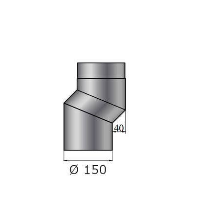 S-Versatzbogen, Ø 150 mm, 40 mm Versatz, Grau | Klimaworld.com