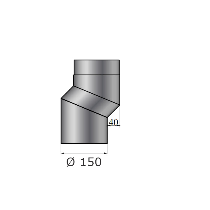 S-Versatzbogen, Ø 150 mm, Schwarz | Klimaworld.com