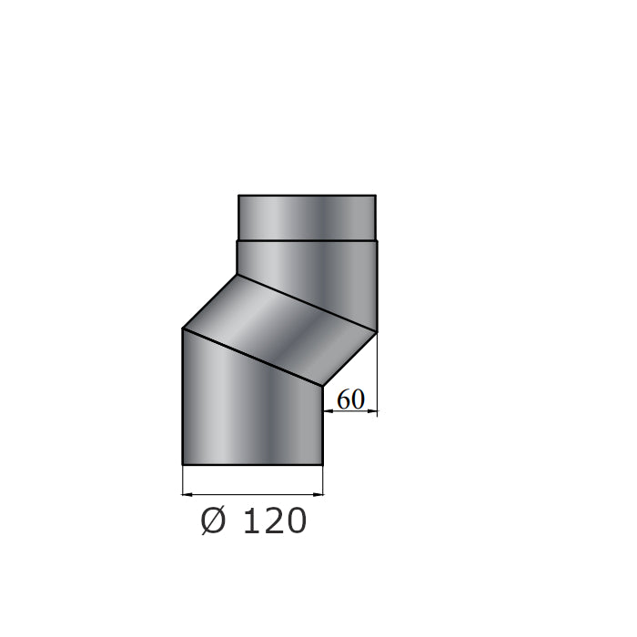 S-Versatzbogen, Ø 120 mm, 60 mm Versatz, Schwarz | Klimaworld.com