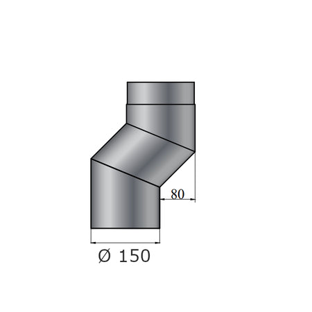 S-Versatzbogen, Ø 150 mm, schwarz | Klimaworld.com