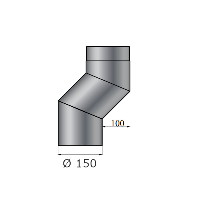 S-Versatzbogen, Ø 150 mm, Grau | Klimaworld.com