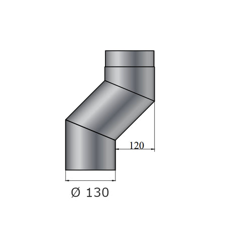 S-Versatzbogen, Ø130 mm, Schwarz, 120 mm Versatz | Klimaworld.com