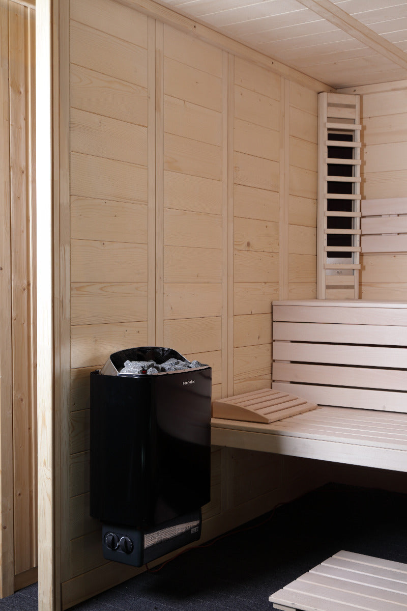 Sentiotec elektrischer Saunaofen 100 | 4,5 - 9 kW | Ambiente | klimaworld.com