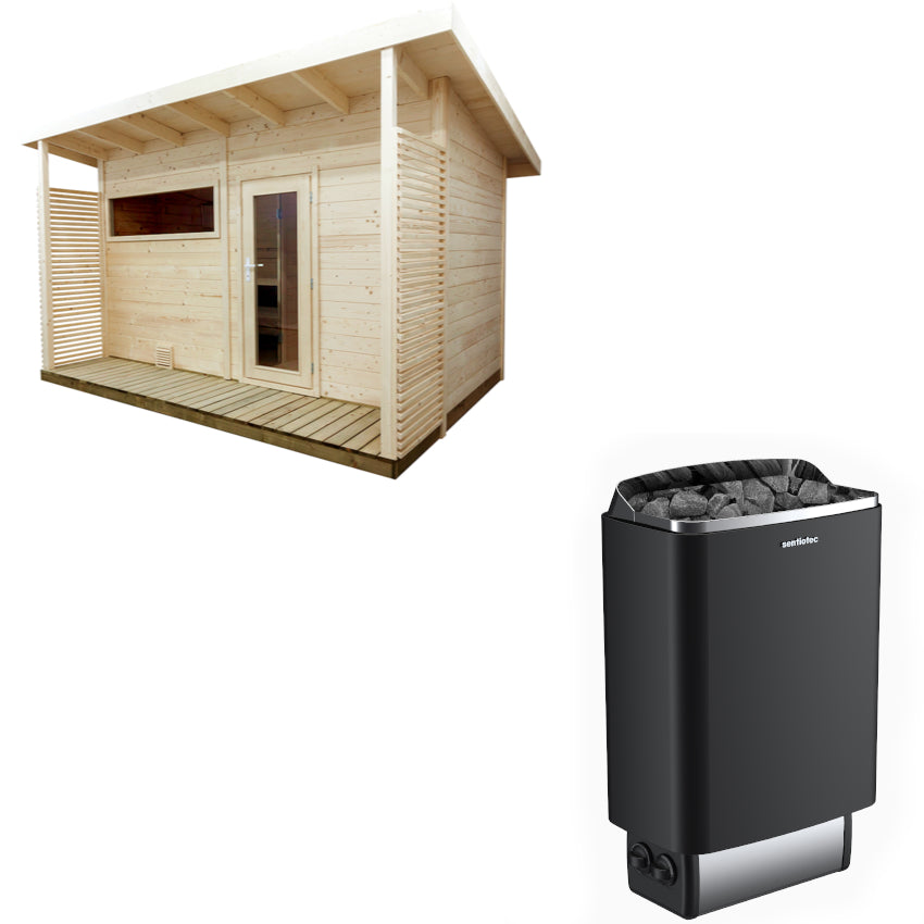 Sentiotec Sauna Set Scala Large mit Saunaofen 100 inkl. Steuerung | klimaworld.com