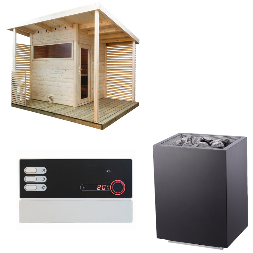 Sentiotec Saunasteuerung Scala Medium mit Saunaofen Home FIN und Steuerung Pro B2 | klimaworld.com
