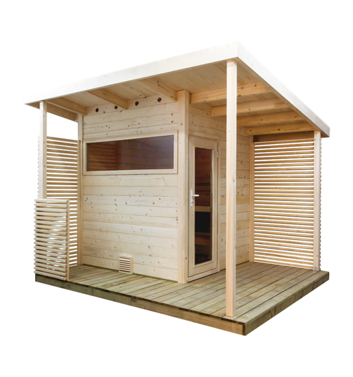 Sentiotec Sauna Set Gartensauna Scala Medium und Saunaofen Cumulus inkl. Steuerung | klimaworld.com
