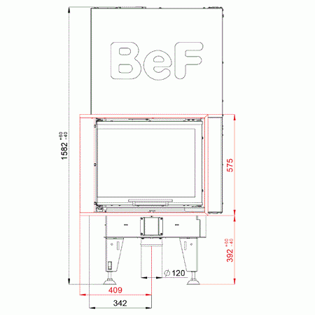 BeF Home Kamineinsatz Feel V 6 CL  | 5 kW| hochschiebbar | Klimaworld.com