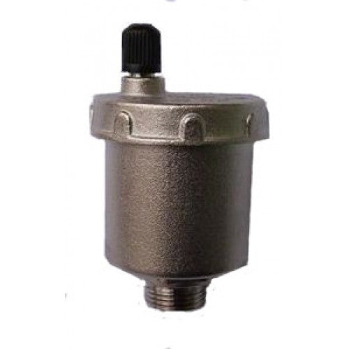 Metallener Schnellentluefter mit Anschluss unten und schwarzer Kappe oben  | klimaworld.com