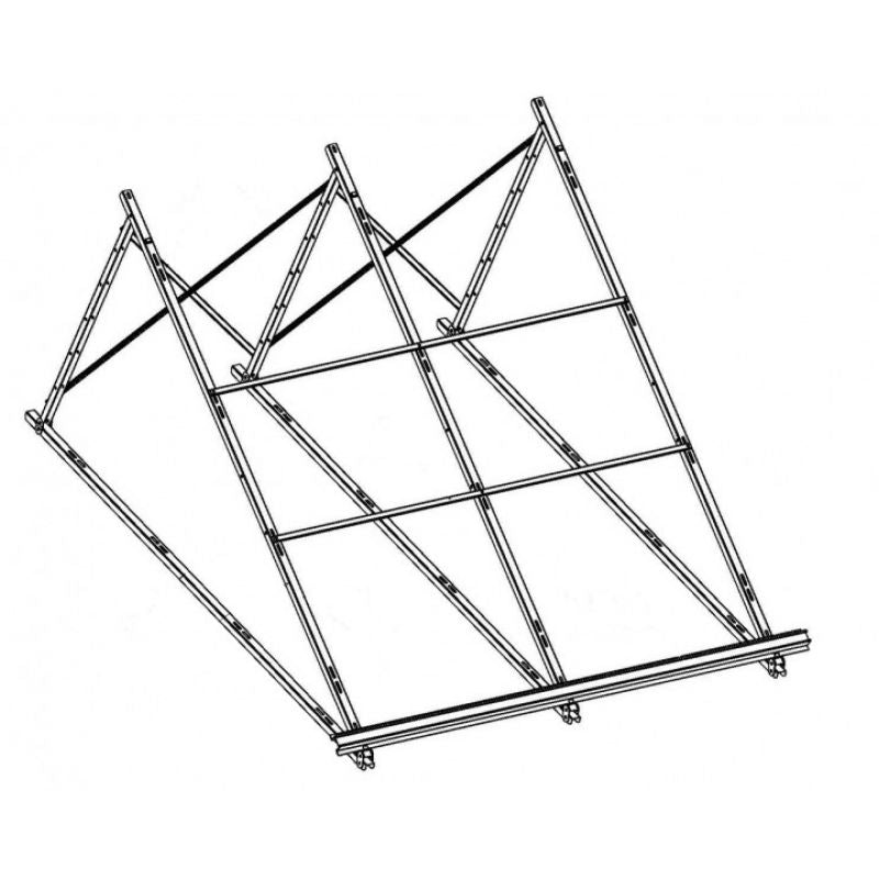 Westech Solar Schrägdachaufständerung für 58 AL Röhrenkollektoren