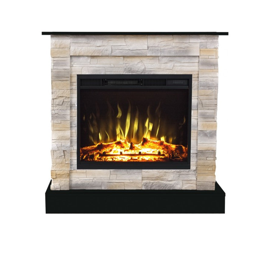 Aflamo LED Standkamin | Vigo Stone Desert/schwarz