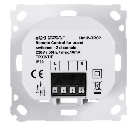 Homematic IP Wandtaster für Markenschalter - 2-fach | eQ-3 | HmIP-BRC2