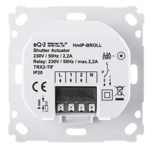 Homematic IP Rollladenaktor für Markenschalter (auch für Markisen geeignet) | eQ-3 | HmIP-BROLL