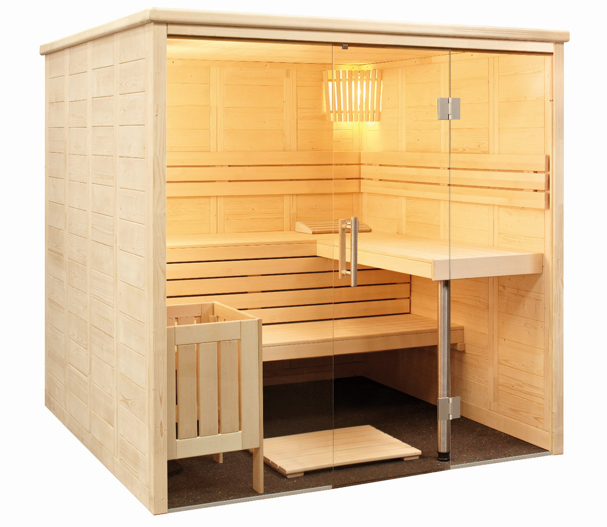 Sentiotec Sauna Set Alaska View mit Saunaofen und Steuerung | klimaworld.com
