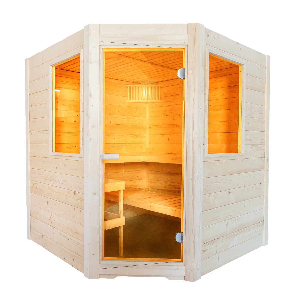 Sentiotec Sauna Set Basic Corner mit Saunaofen Scandia Next und Saunasteuerung K2-Next | klimaworld.com
