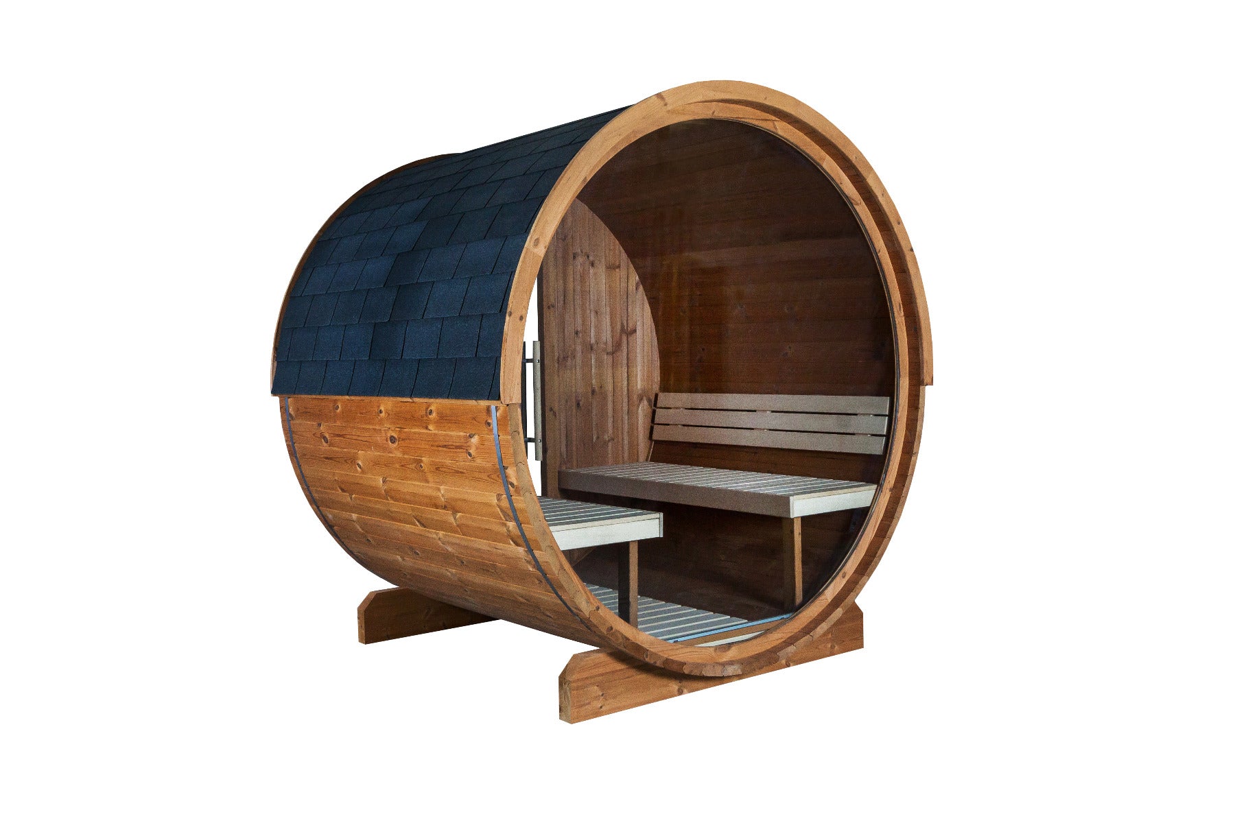 Sentiotec Sauna Set Kaski 180 View mit Saunaofen Home FIN und Steuerung Pro B2 | klimaworld.com