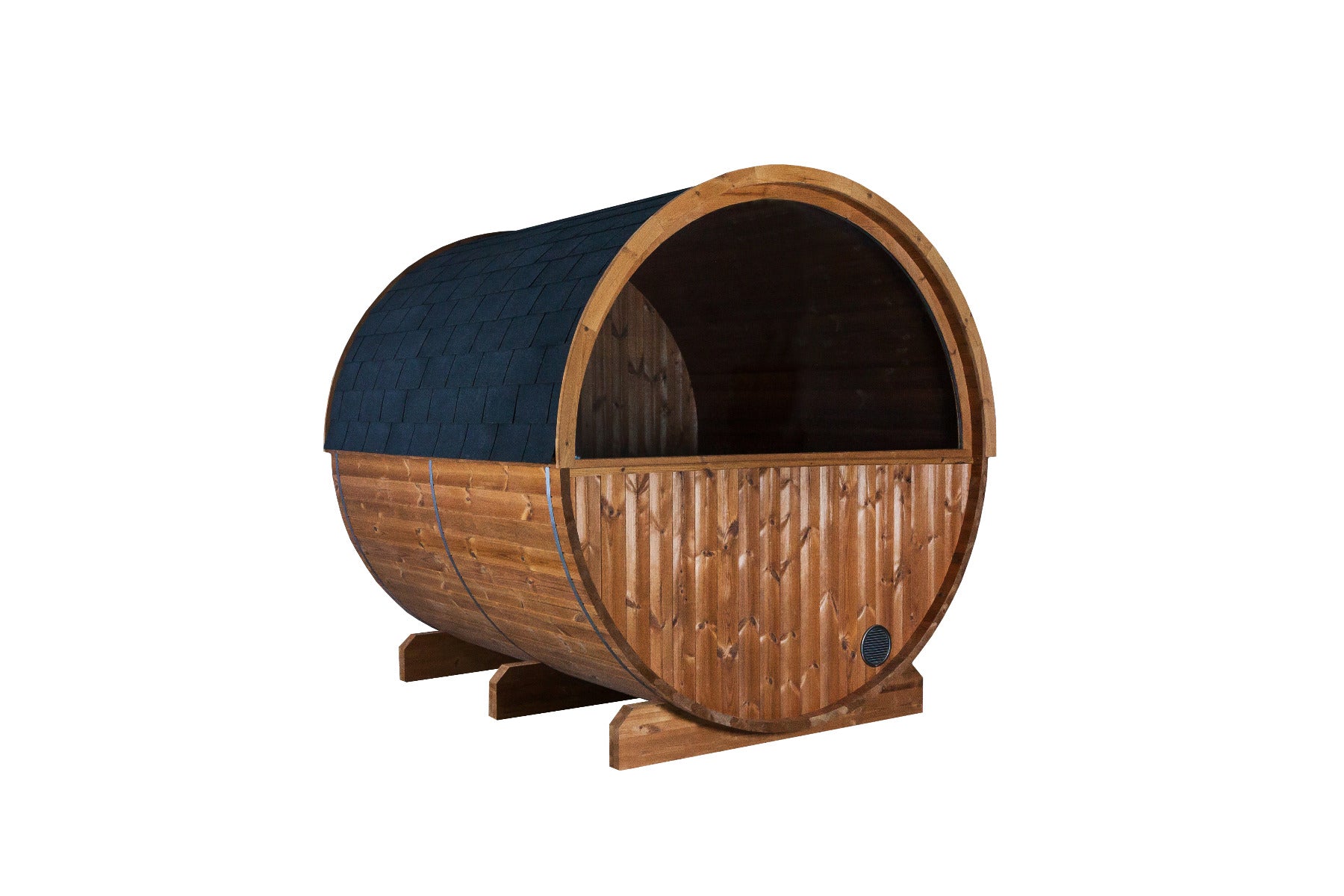 Sentiotec Sauna Set Kaski 220 Panorama mit Saunaofen Nordex Combi Next und Saunasteuerung Pro B3 | klimaworld.com