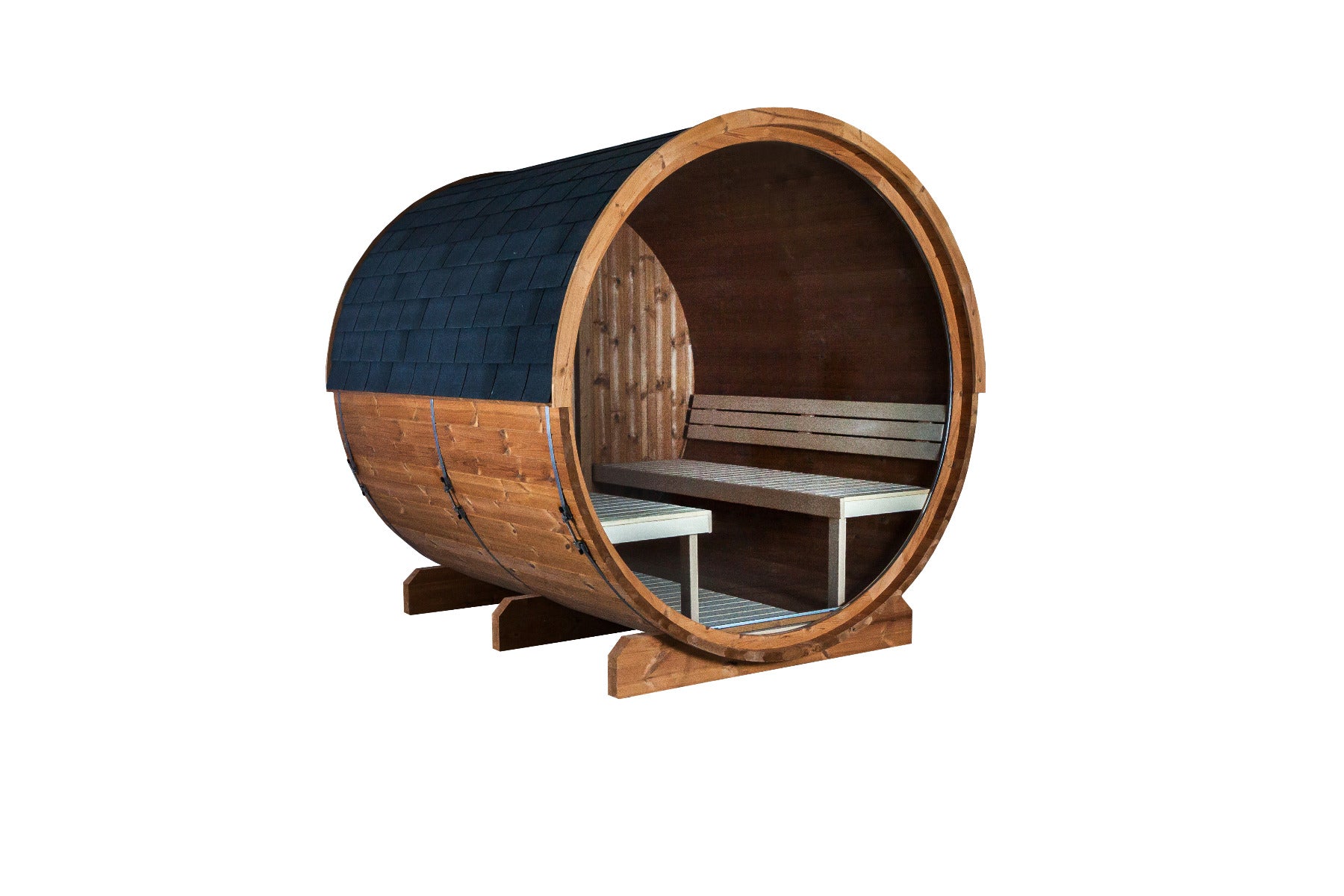 Sentiotec Sauna Set Kaski 220 View mit Saunaofen Cumulus und Steuerung B2 | klimaworld.com