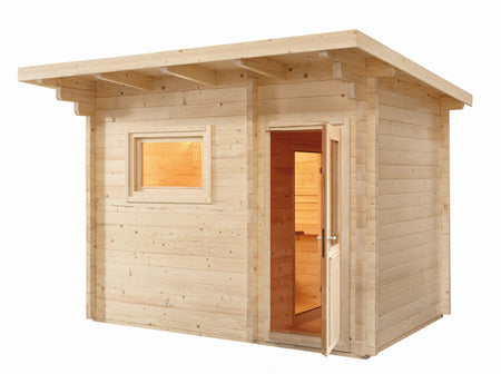 Sentiotec Sauna Set Gartensauna LAVA mit Saunaofen Scandia Next inkl. Steuerung | klimaworld.com