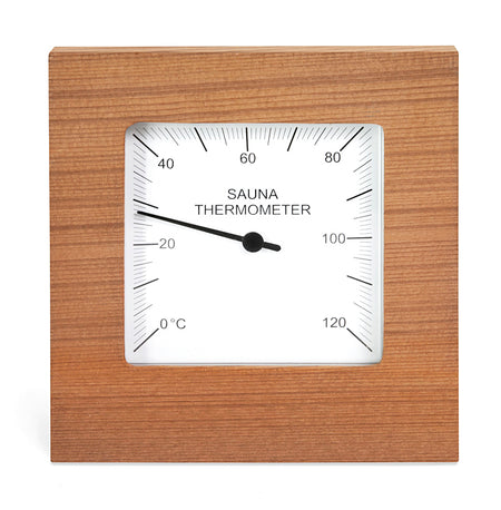 Sentiotec Sauna Thermometer | Quadrat, Red Cedar | klimaworld.com